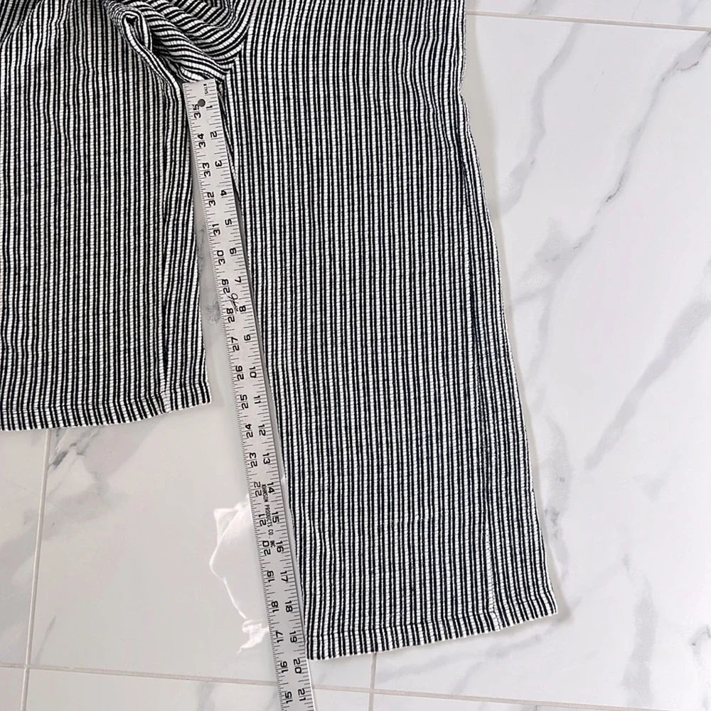 ❌ Forever 21 Black & White Ribbed Spaghetti Strap Wide Leg Jumpsuit